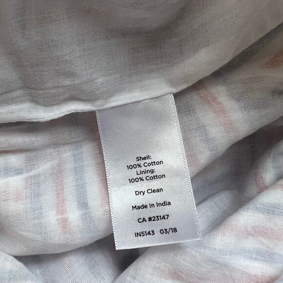 Talbots Red Blue Seersucker Patchwork Sleeveless Shift Dress 4 - Picture 10 of 12